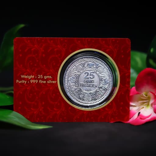 25 Grams 999 Purity - Saraswati-Ganesh-Lakshmi Silver Coin thumbnail 2