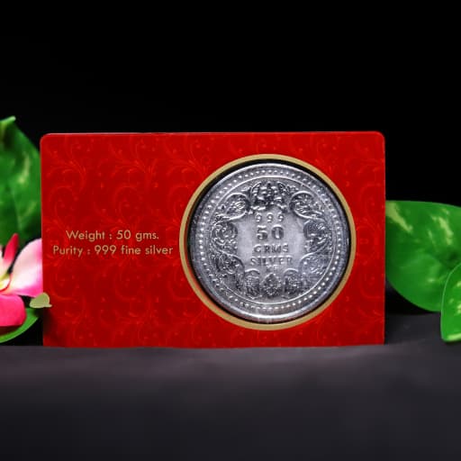 50 Grams 999 Purity - Saraswati-Ganesh-Lakshmi Silver Coin thumbnail 2