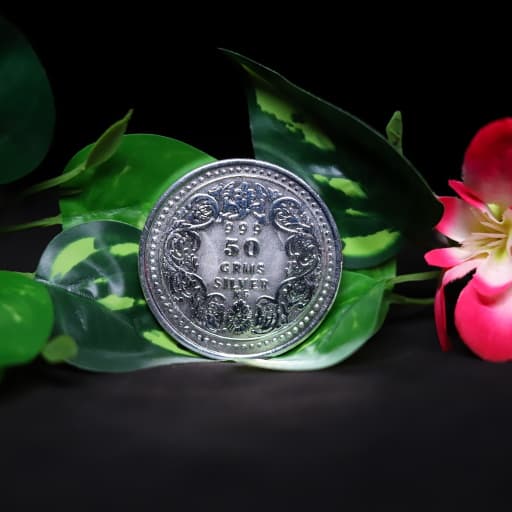 50 Grams 999 Purity - Saraswati-Ganesh-Lakshmi Silver Coin thumbnail 3