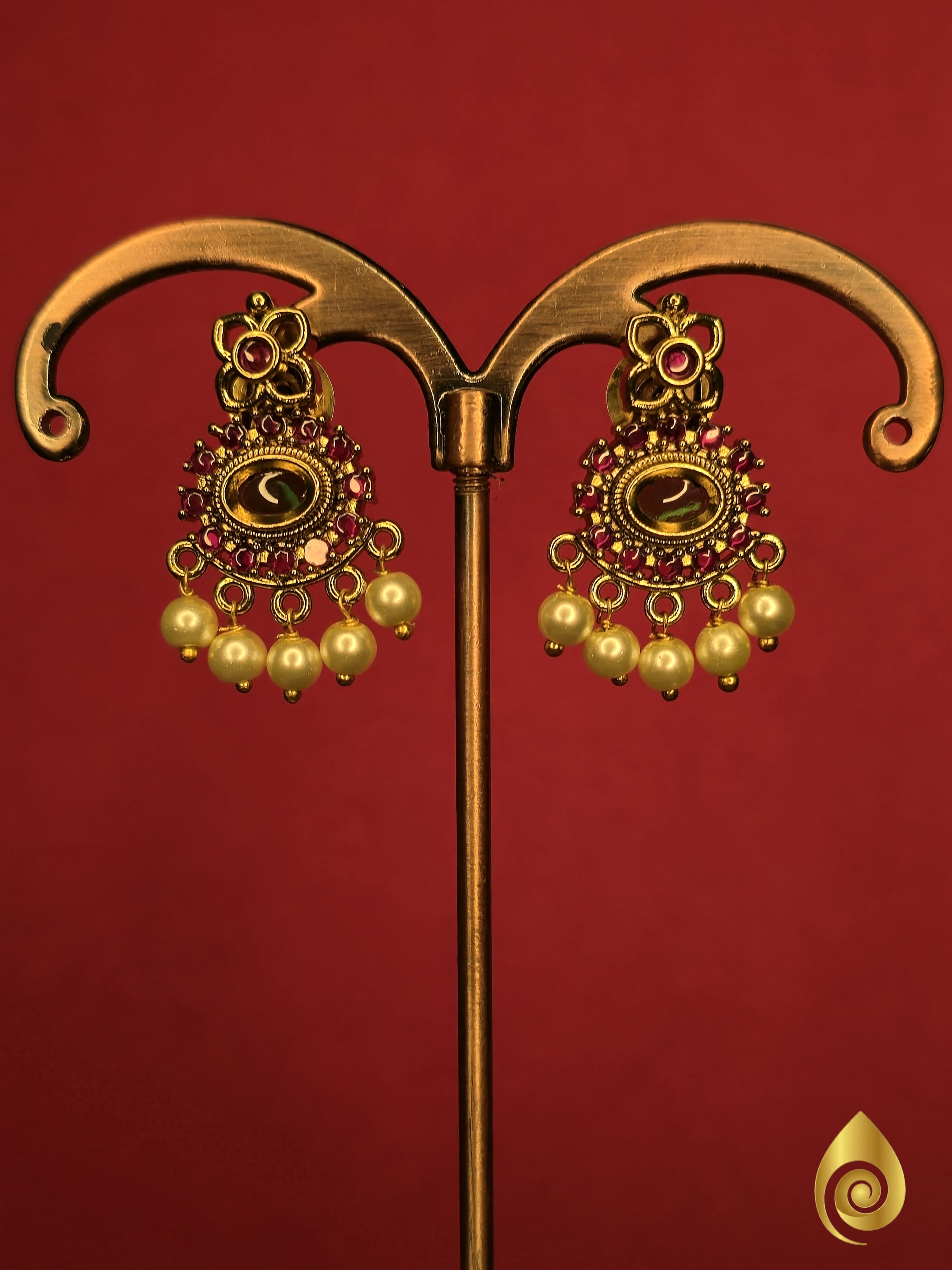 Green Stone Leaf Motif Haram Set thumbnail 3