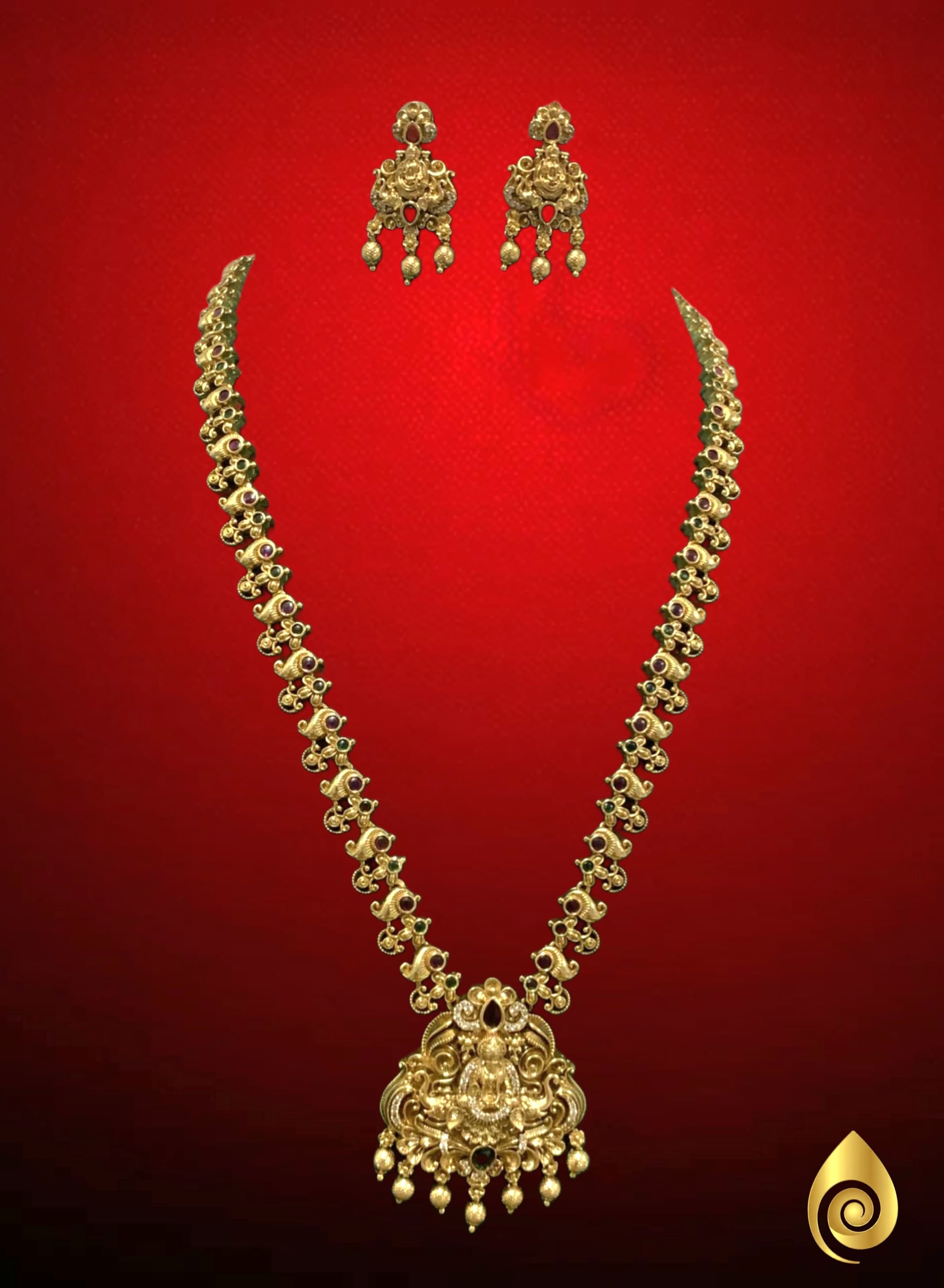 Antique Temple Deity Haram with Peacock Motifs thumbnail 1