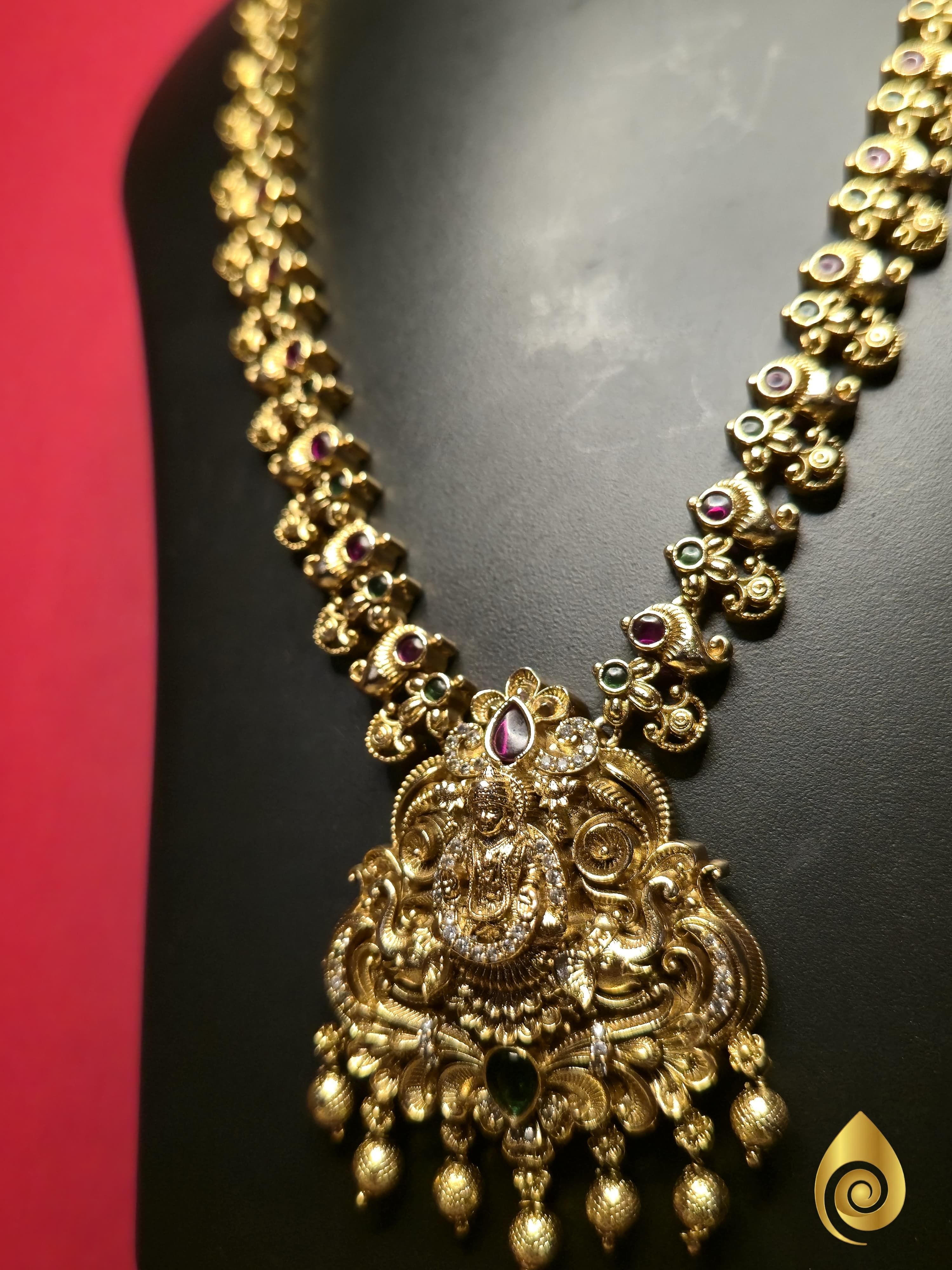 Antique Temple Deity Haram with Peacock Motifs