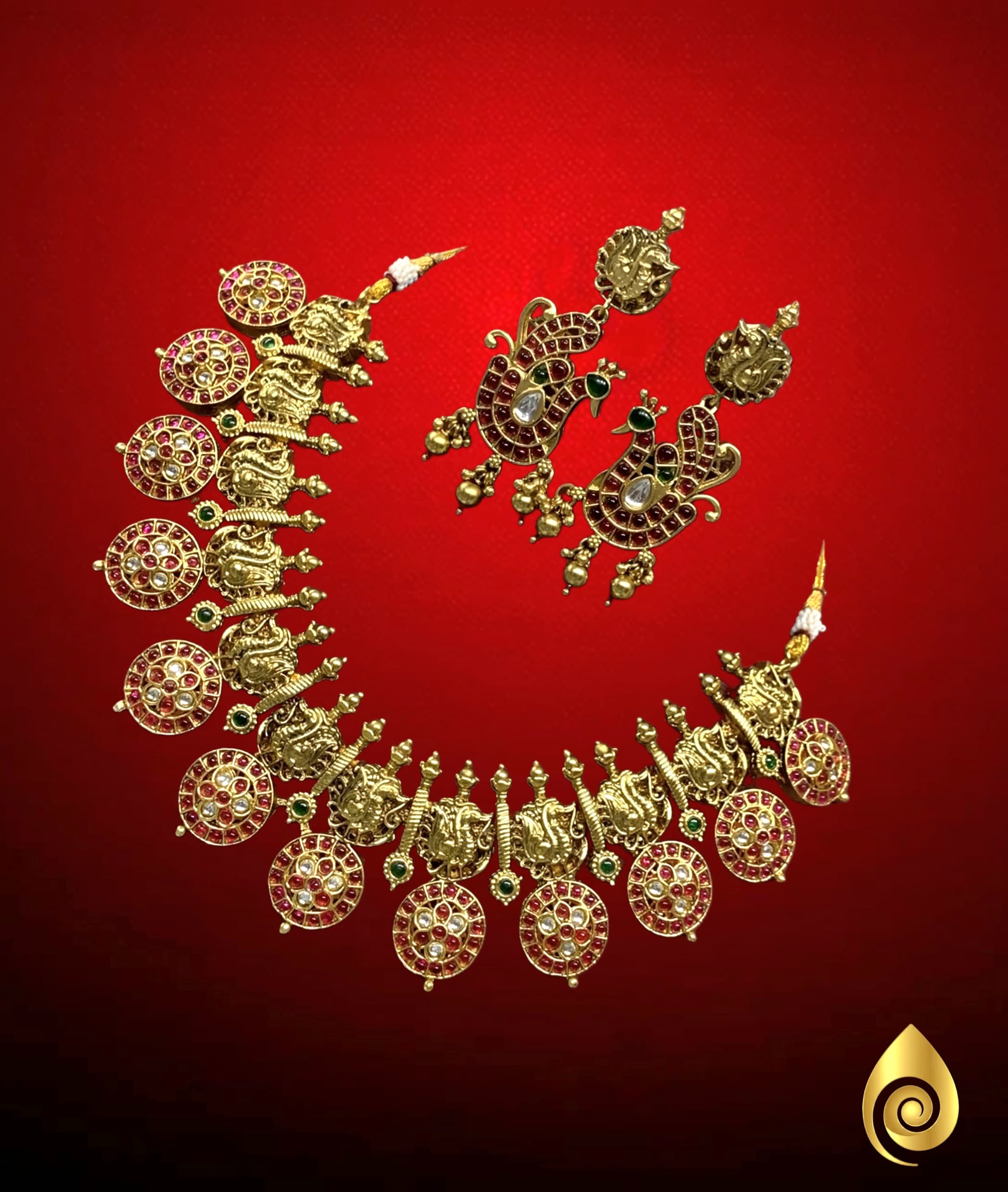 Antique Coin Motif Necklace Set thumbnail 1