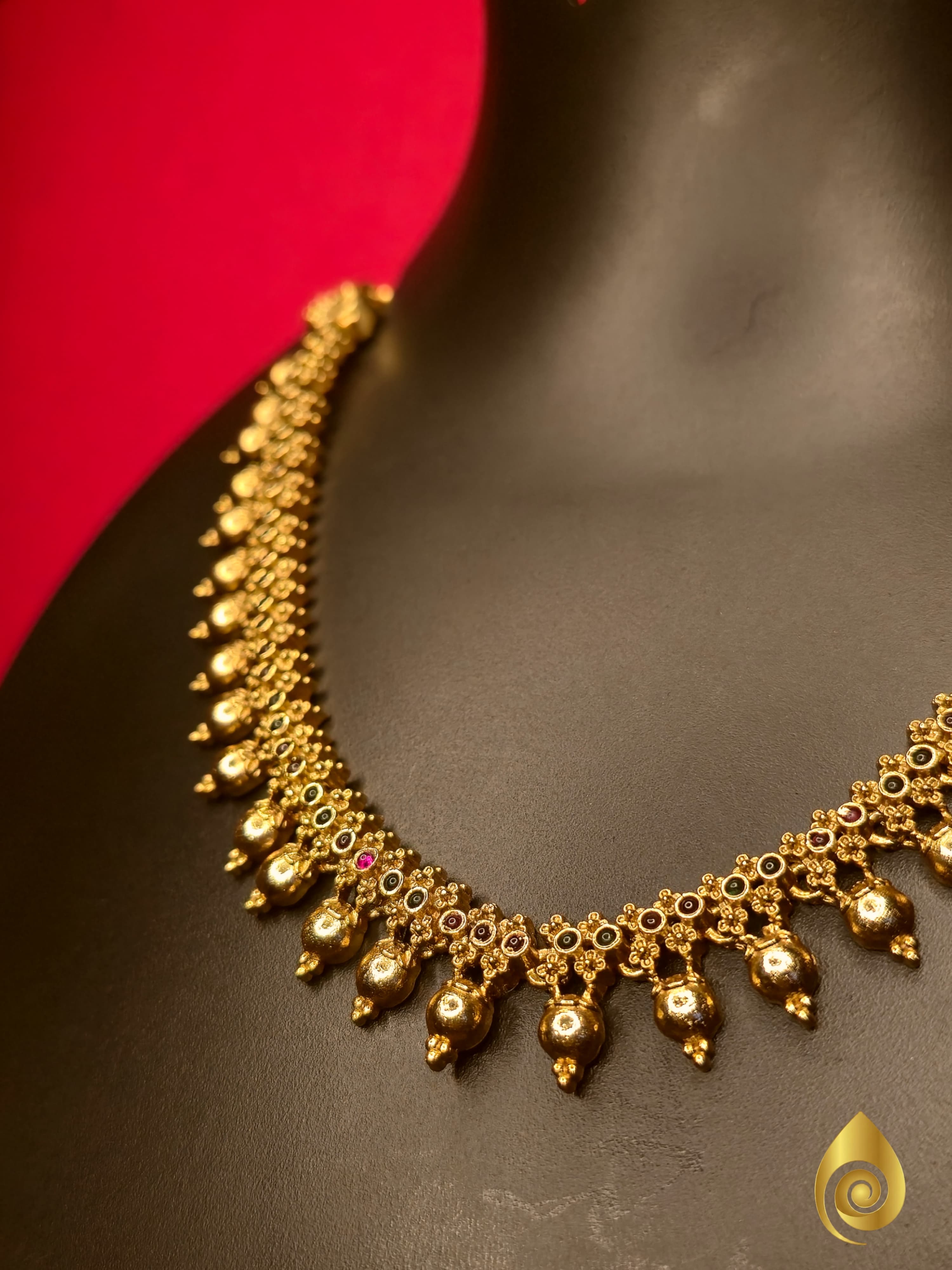 Classic Gold Drop Fringe Necklace Set