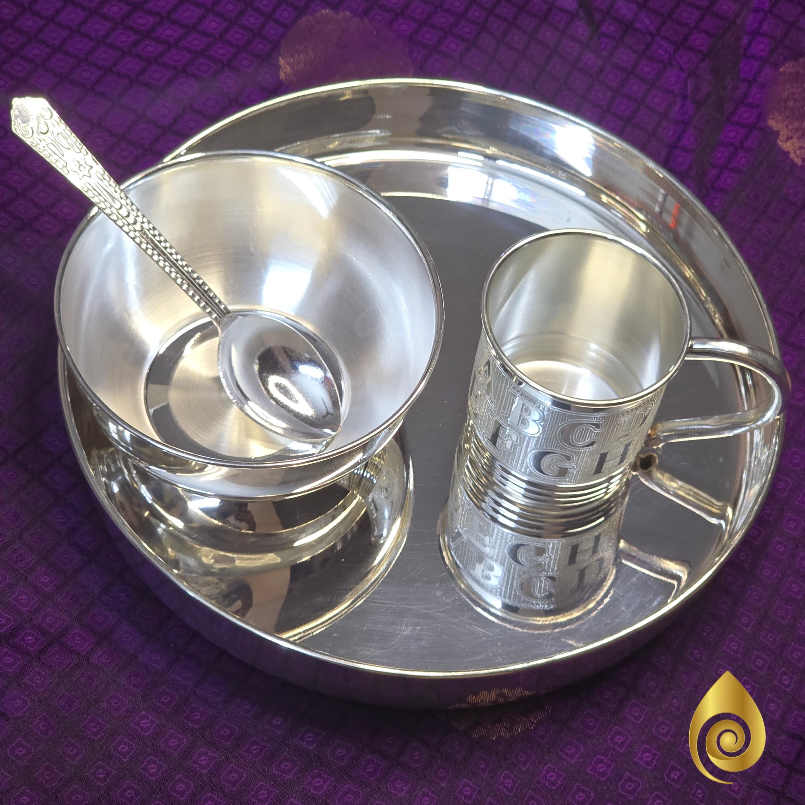 Silver Baby Feeding Gift Set