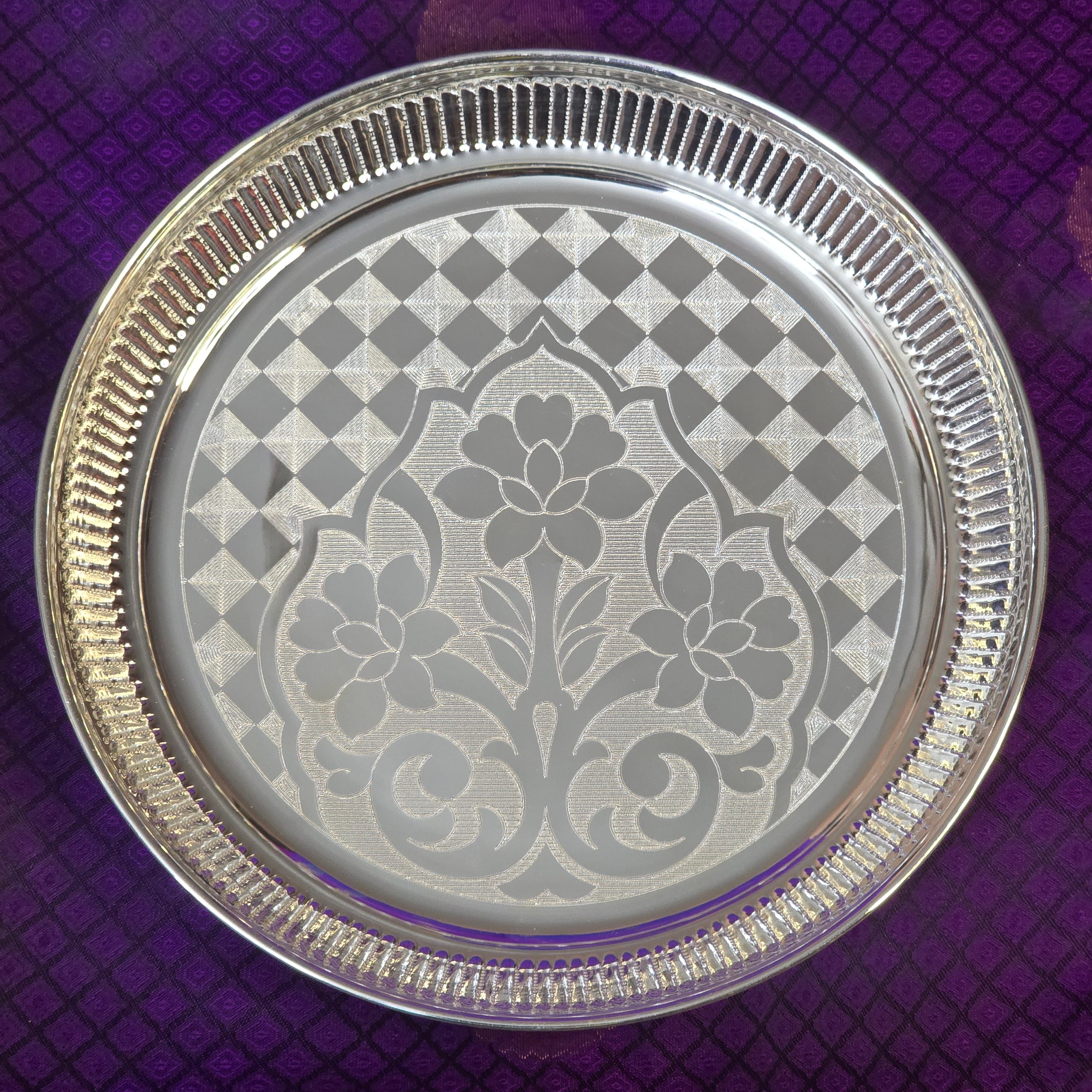 Silver Pooja Plate thumbnail 1