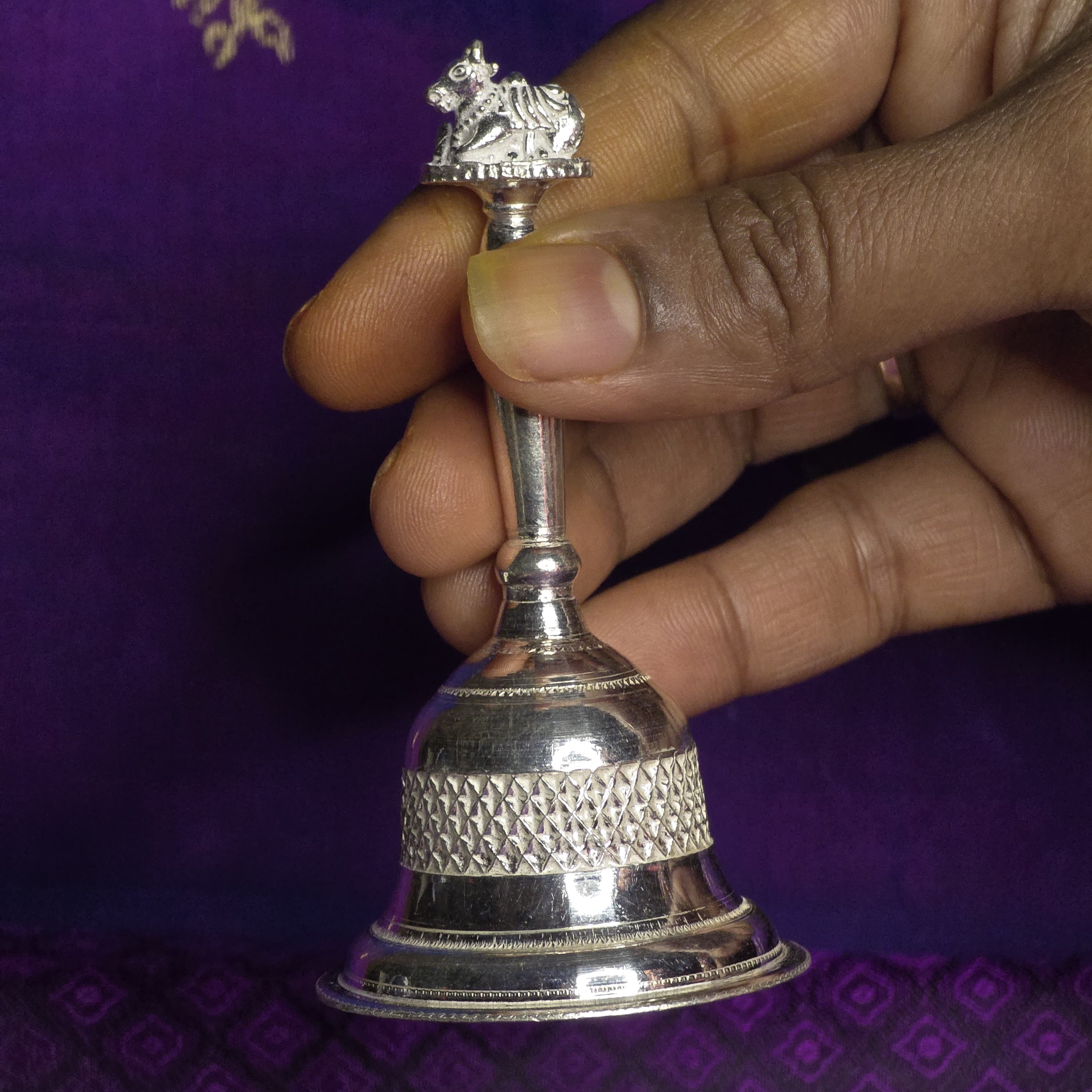 Silver Pooja Bell thumbnail 3
