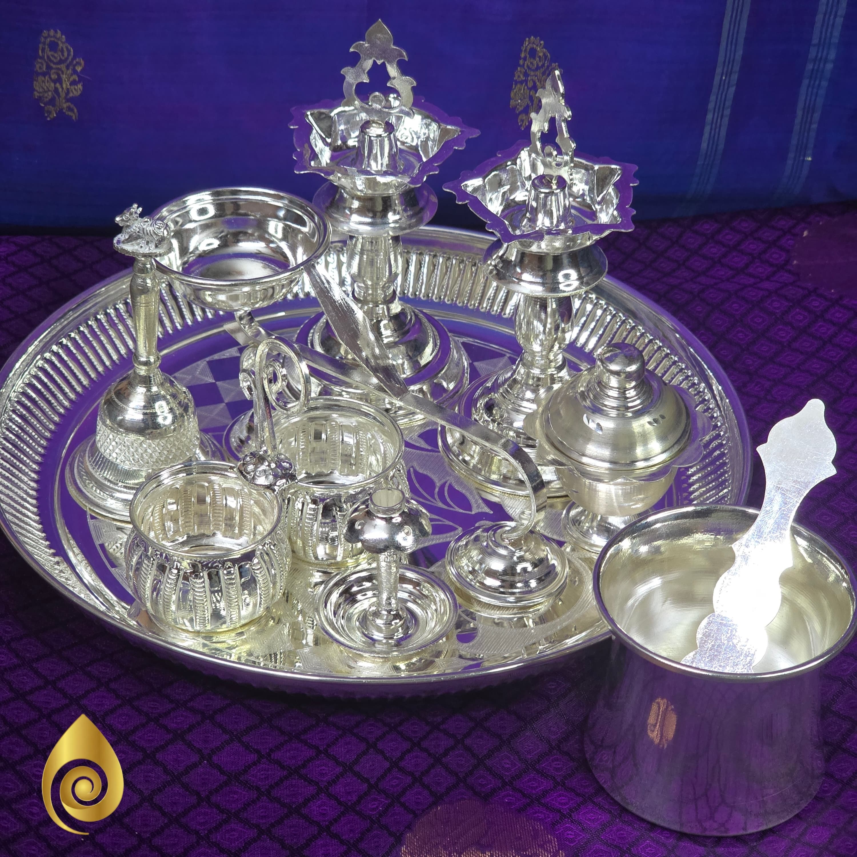 Silver Pooja Essentials Set