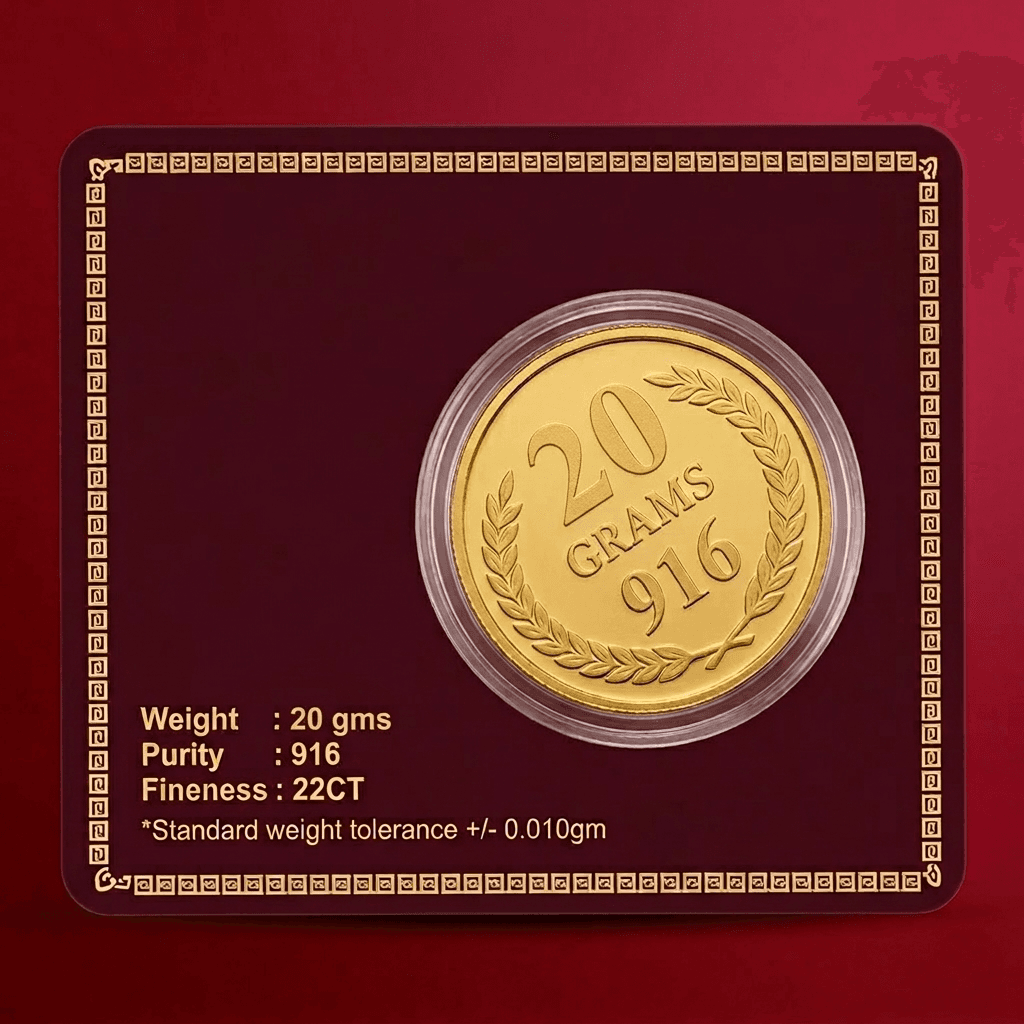 20 Grams 916 Purity - Gold Coin (Flower Design)