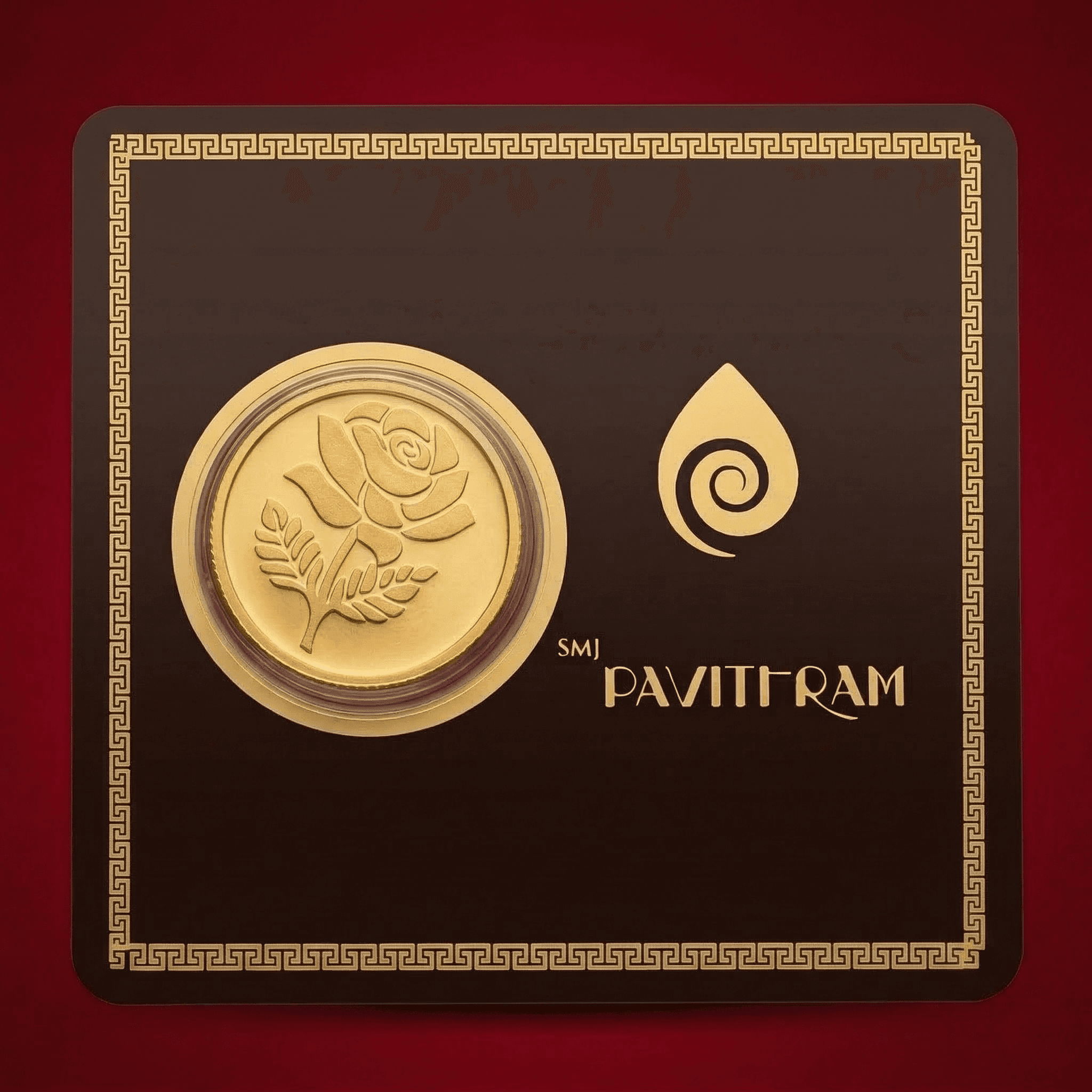 50 Grams 916 Purity - Gold Coin (Flower Design) thumbnail 1