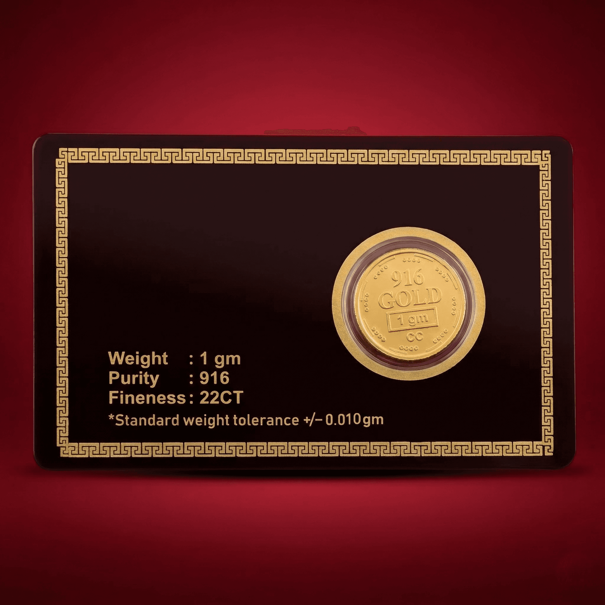 1 Gram 916 Purity - Gold Coin (Flower Design)