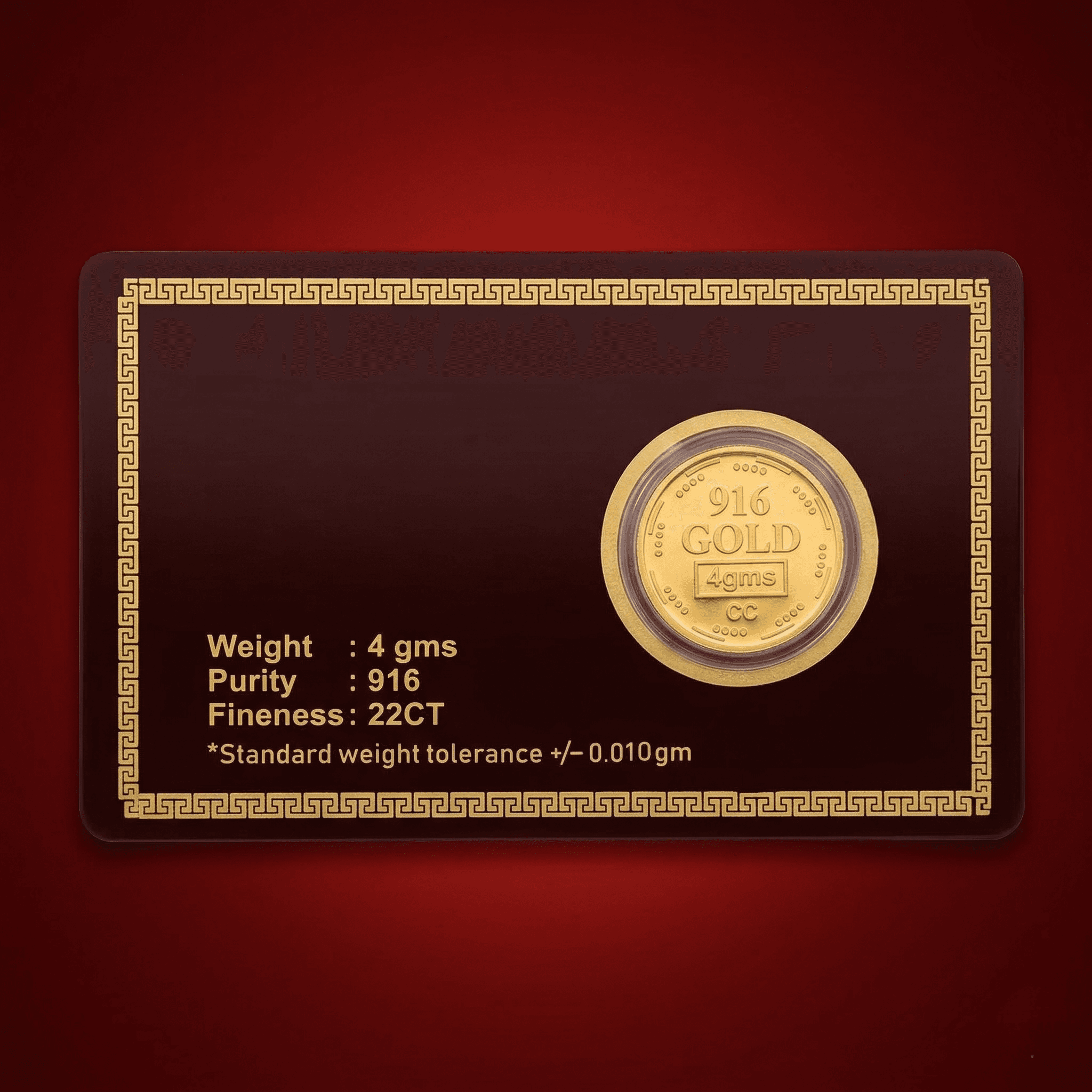 4 Grams 916 Purity - Gold Coin (Flower Design)