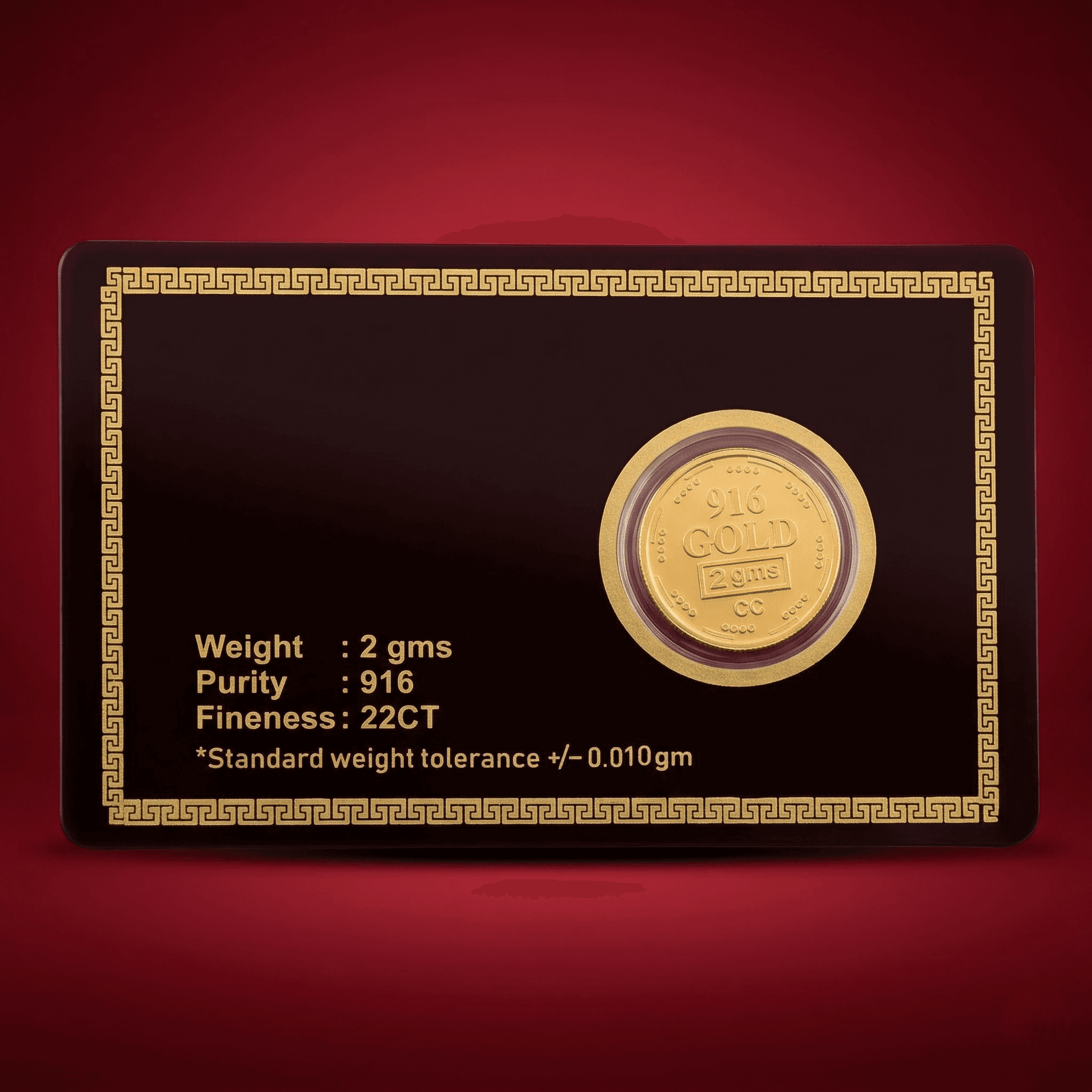 2 Grams 916 Purity - Gold Coin (Flower Design)