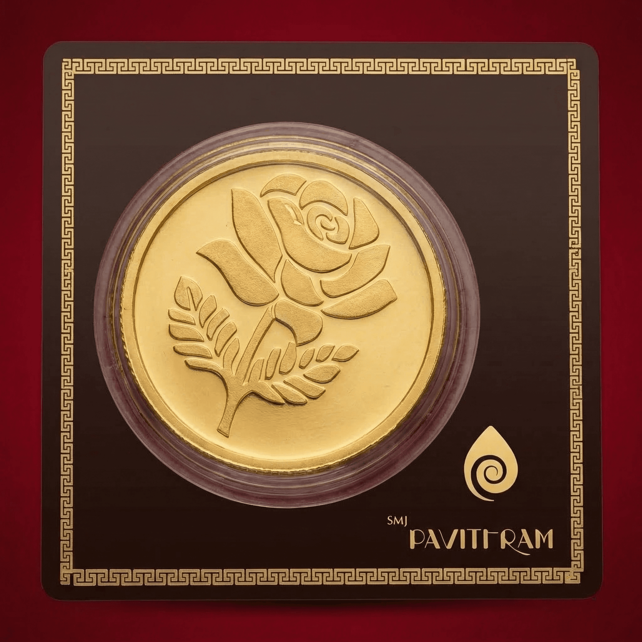 100 Grams 916 Purity - Gold Coin (Flower Design) thumbnail 1