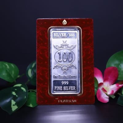 100 Grams 999 Purity - Silver Bar